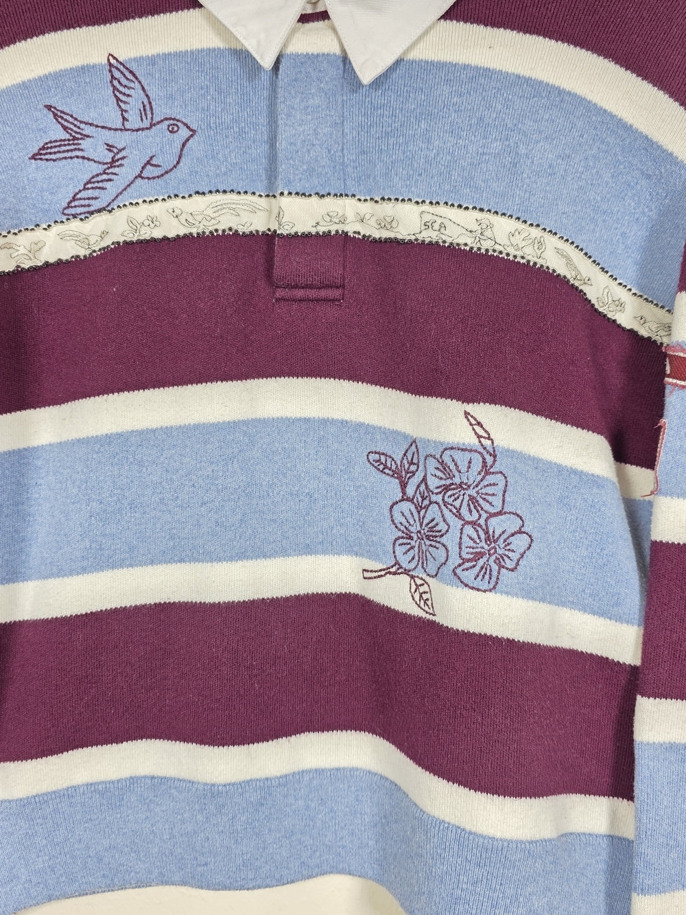SEA NEW YORK HESTER SOLID RUGBG 95% Cotton, 5% Cashmere SWEATER SIZE S MSRP $375 - Picture 5 of 11